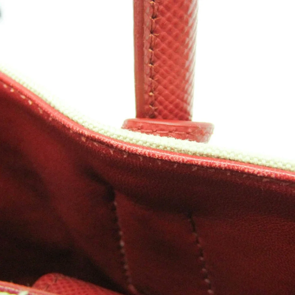 PRADA Cream Leather Shoulder Bag